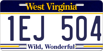 WV license plate 1EJ504