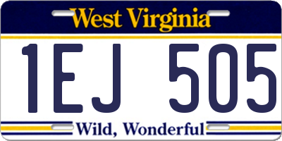 WV license plate 1EJ505
