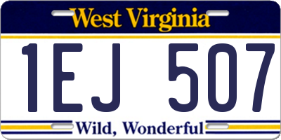 WV license plate 1EJ507