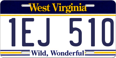 WV license plate 1EJ510