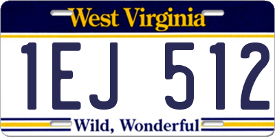 WV license plate 1EJ512
