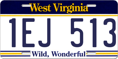 WV license plate 1EJ513