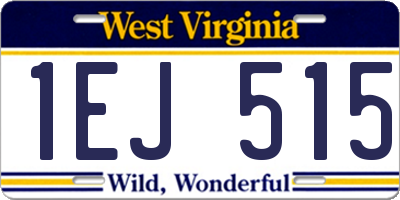 WV license plate 1EJ515