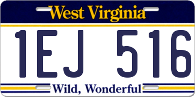 WV license plate 1EJ516
