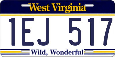 WV license plate 1EJ517