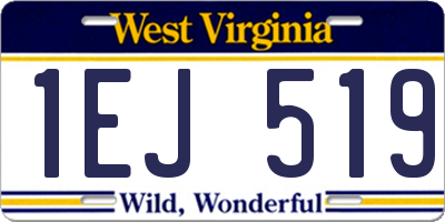WV license plate 1EJ519