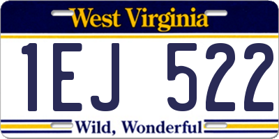 WV license plate 1EJ522