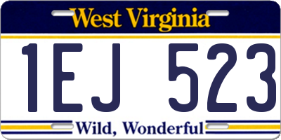 WV license plate 1EJ523