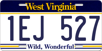 WV license plate 1EJ527