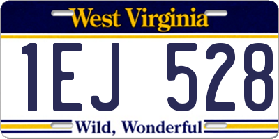 WV license plate 1EJ528