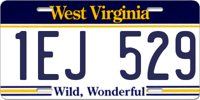 WV license plate 1EJ529