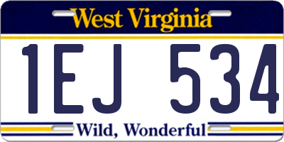 WV license plate 1EJ534