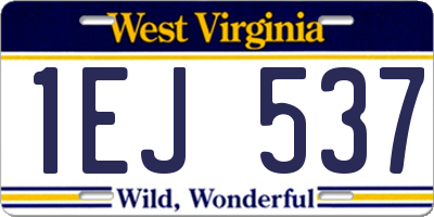 WV license plate 1EJ537