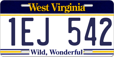 WV license plate 1EJ542