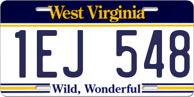 WV license plate 1EJ548