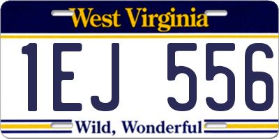WV license plate 1EJ556