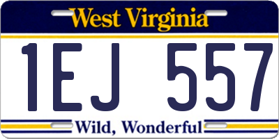 WV license plate 1EJ557