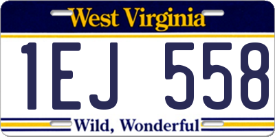 WV license plate 1EJ558