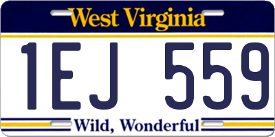 WV license plate 1EJ559