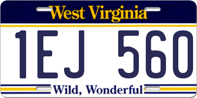 WV license plate 1EJ560