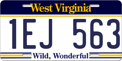 WV license plate 1EJ563