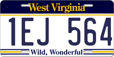 WV license plate 1EJ564