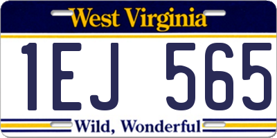 WV license plate 1EJ565