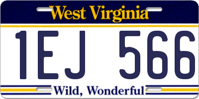 WV license plate 1EJ566