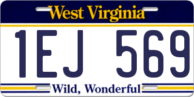 WV license plate 1EJ569