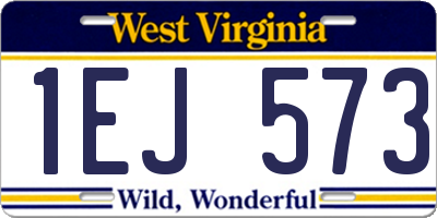 WV license plate 1EJ573