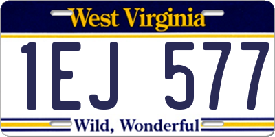 WV license plate 1EJ577