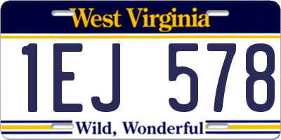 WV license plate 1EJ578