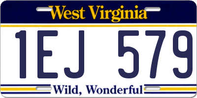 WV license plate 1EJ579