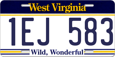 WV license plate 1EJ583