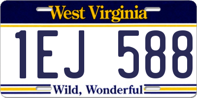 WV license plate 1EJ588
