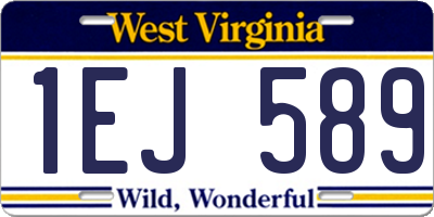 WV license plate 1EJ589