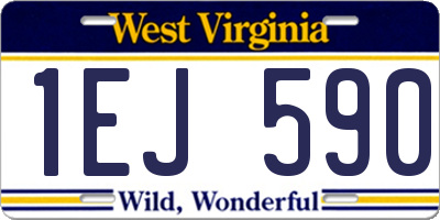WV license plate 1EJ590