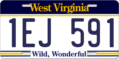 WV license plate 1EJ591