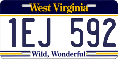 WV license plate 1EJ592