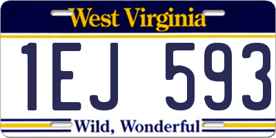 WV license plate 1EJ593