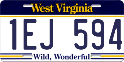 WV license plate 1EJ594