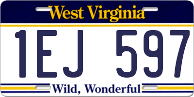 WV license plate 1EJ597