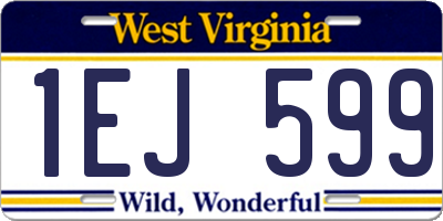 WV license plate 1EJ599