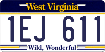WV license plate 1EJ611