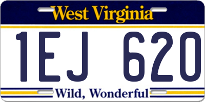 WV license plate 1EJ620
