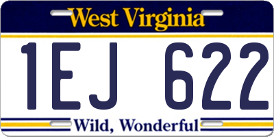 WV license plate 1EJ622