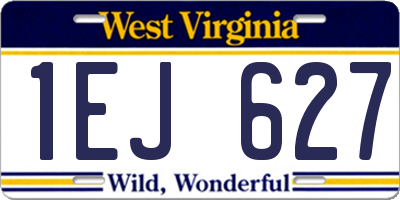 WV license plate 1EJ627