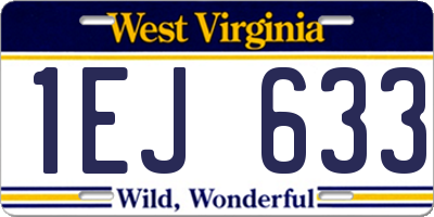 WV license plate 1EJ633