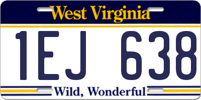 WV license plate 1EJ638