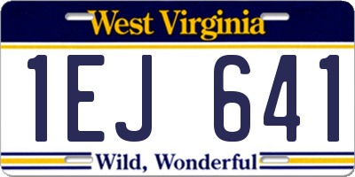 WV license plate 1EJ641
